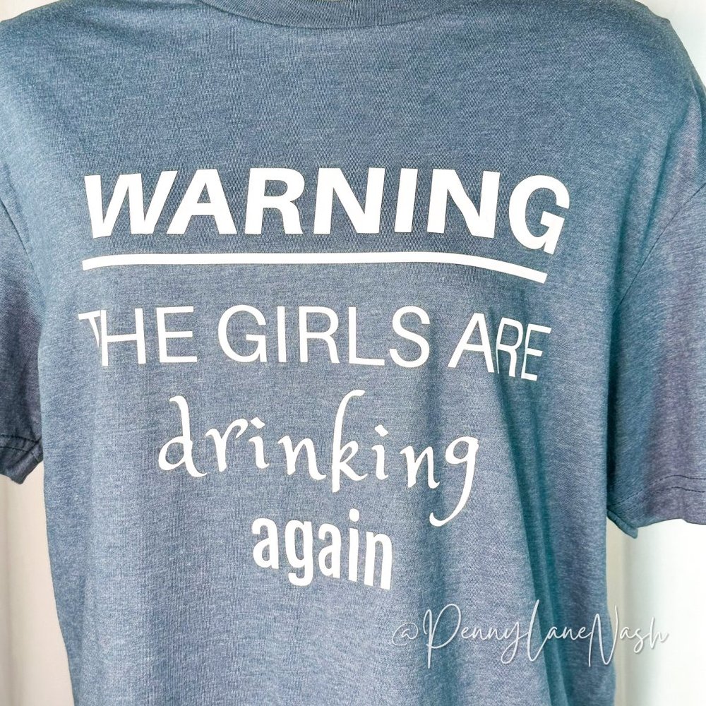 Gildan Softstyle Warning The Girls are Drinking Again Tee Shirt Graphic - Picture 8 of 8